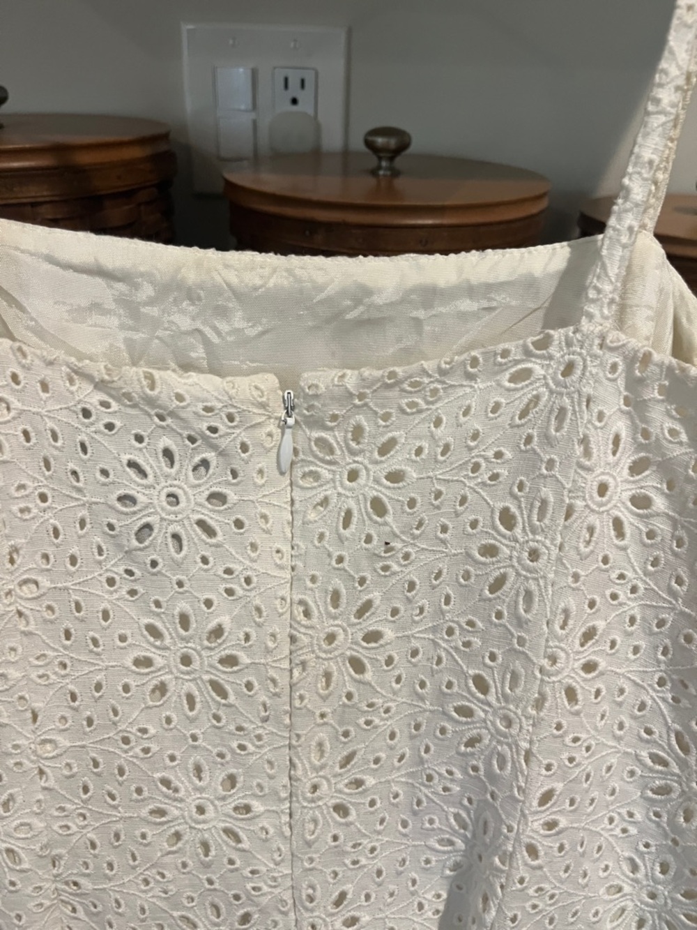 Ann Taylor Eyelet Midi Dress with Spaghetti Straps - Picture 4 of 7